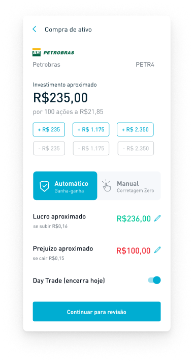 Experiência mobile de investimento em Bolsa criada pela Toro